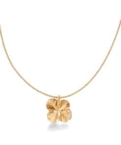 FLORA DANICA FIRKLØVER STATEMENT HALSKÆD I FORGYLDT SØLV - FLC-NE-LARGE-G