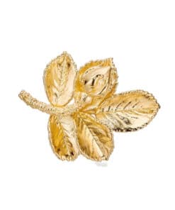 FLORA DANICA ROSE BROCHE I FORGYLDT SØLV - ROS-BRO-G