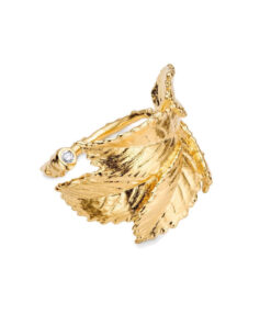 FLORA DANICA ROSENBLAD STATEMENT RING FORGYLDT SØLV MED DIAMANT - ROS-STRI-G