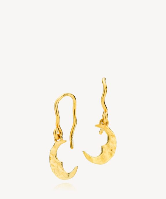 SISTIE SKYLA ØRERINGE I FORGYLDT SØLV MED MÅNE - Z1297GS