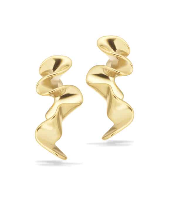 SCROUPLES WAVE ØRESTIK I FORGYLDT SØLV - 164592