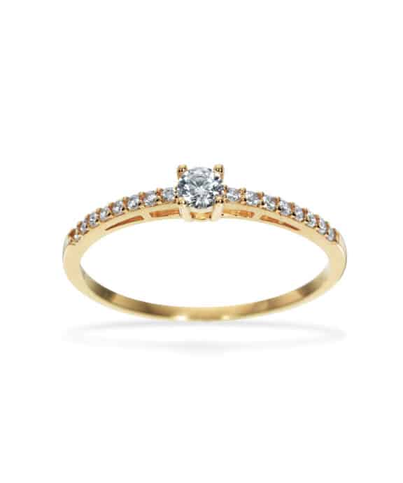 SCROUPLES RING I 8 KARAT GULD MED CUBIC ZIRKONIA - 712153