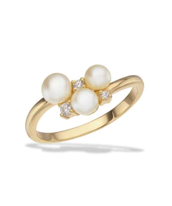 SCROUPLES RING I FORGYLDT SØLV MED PERLER - 730562