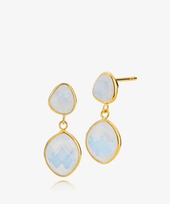 IZABEL CAMILLE SARA ØRERINGE I FORGYLDT SØLV MED REGNBUE FARVET KRYSTAL - A1866GSRAINBOW