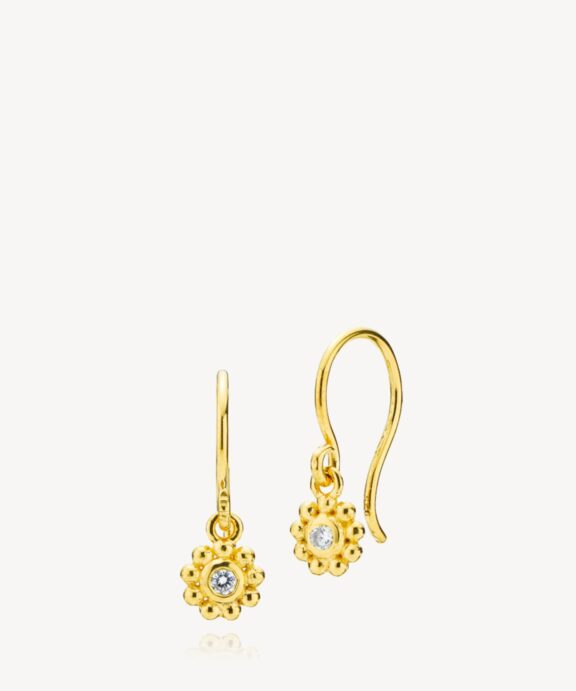 IZABEL CAMILLE GIGI ØREHÆNGERE I FORGYLDT SØLV MED ZIRKONIA - A1910GS