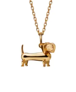 KAY BOJESEN JEWELRY GRAVHUND HALSKÆDE FORGYLDT SØLV MED KÆDE – KBJ-32