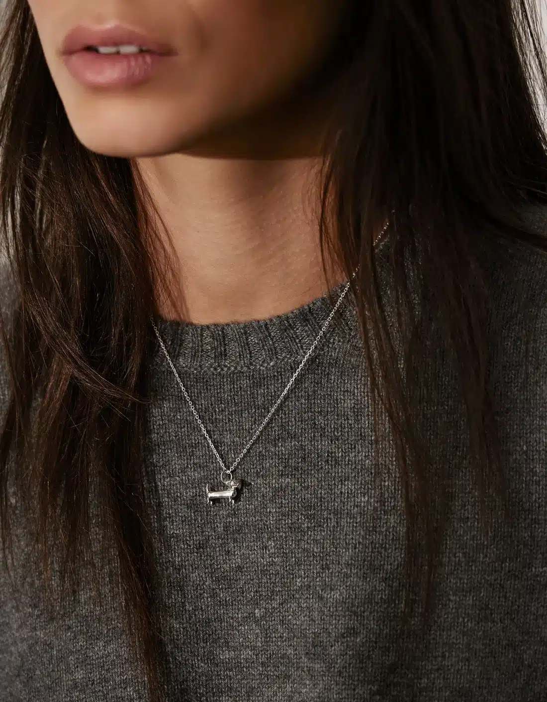 KAY BOJESEN JEWELRY GRAVHUND HALSKÆDE FORGYLDT SØLV MED KÆDE – KBJ-33 - Billede 2