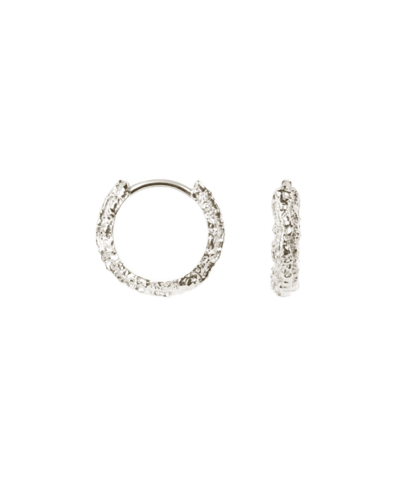 CAMILLE BRINCH SMALL SPARKLY HOOPS I SØLV - SSPH