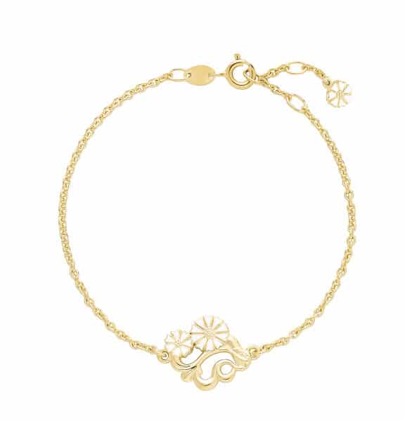 LUND SØLV FORGYLDT FILIGRAN MARGUERIT ARMBÅND- 9015108-M
