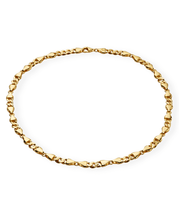 CAMILLE BRINCH CHOKER MELLEMSTOR HALSKÆDE I FORGYLDT SØLV 45 CM - MCBC-FG-45