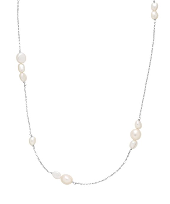 SISTIE ELLA HALSKÆDE I SØLV MED FERSKVANDS PERLER 38-42 CM - Z2033SWSWHITE