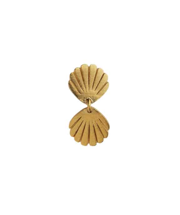 STINE A TWO PETIT SHELL ØRERING FORGYLDT - 1318-02-S