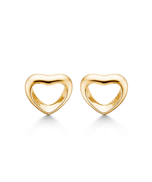 MADS Z 14 KARAT GULD ØRERINGE MED HJERTE - 1510017