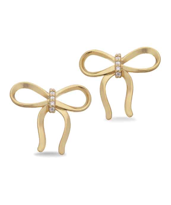 SCROUPLES SLØJFE ØRERINGE I FORGYLDT SØLV MED ZIRKONIA - 166122