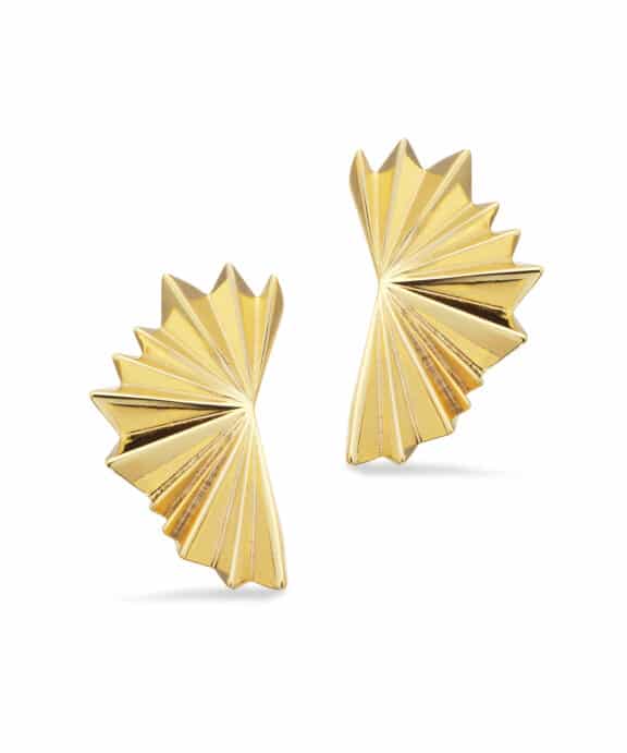 SCROUPLES PLISSÉ ØRERINGE I FORGYLDT SØLV - 166132