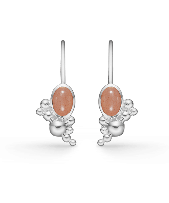 MADS Z PRECIOUS BUBBLES ØRERINGE I SØLV MED PEACH MÅNESTEN - 2116126