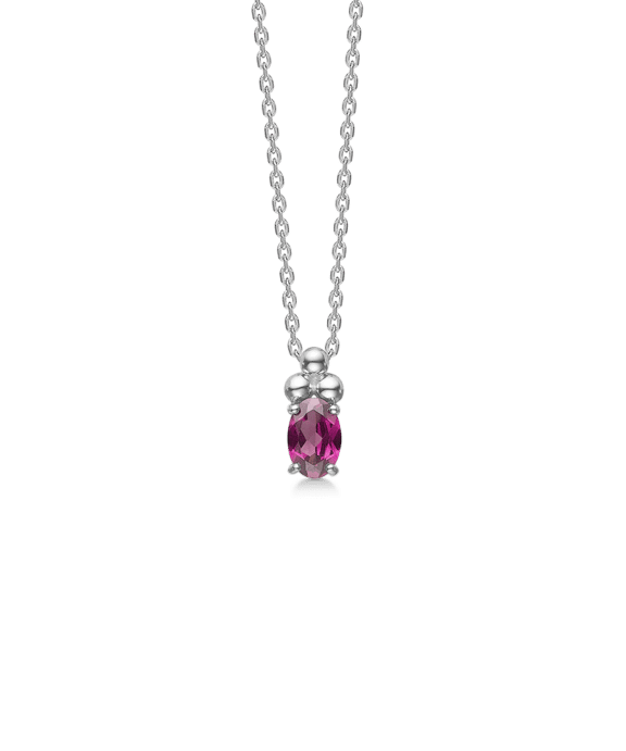 MADS Z BERRY HALSKÆDE I SØLV MED GRANAT - 2126092