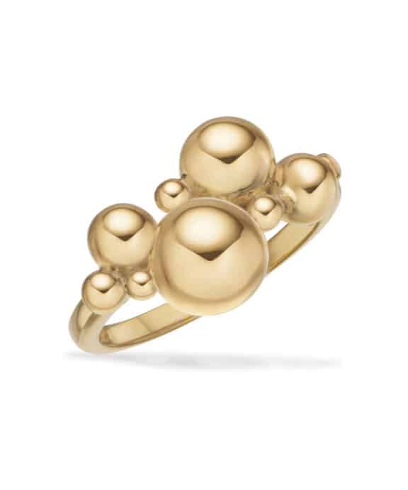 SCROUPLES KUGLE RING I FORGYLDT SØLV - 731102