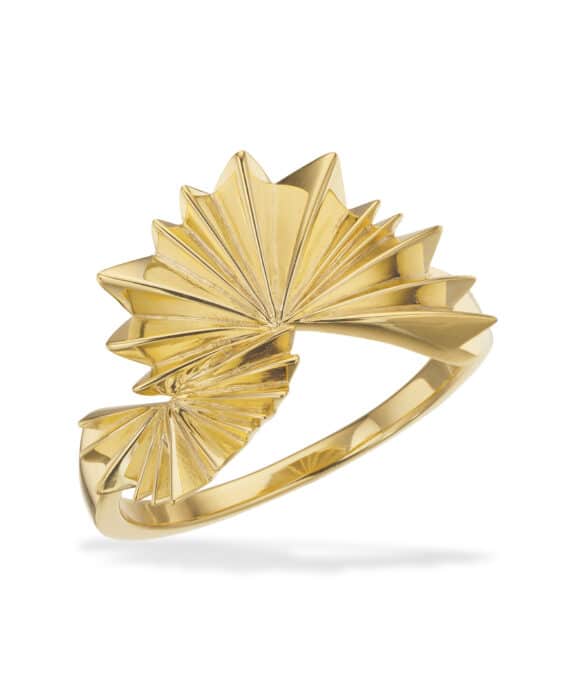 SCROUPLES PLISSÉ RING I FORGYLDT SØLV - 731182