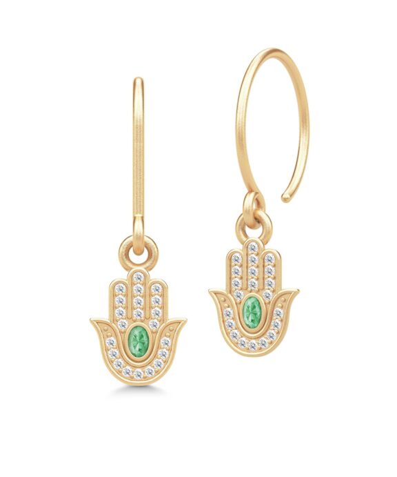 JULIE SANDLAU HAMSA PROTECTION ØRERINGE I FORGYLDT SØLV - HKS747GDGRTMCZ