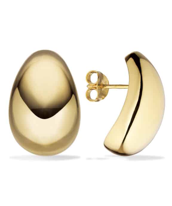 SCROUPLES DRÅBE ØRERINGE GLAT I FORGYLDT SØLV - 163242