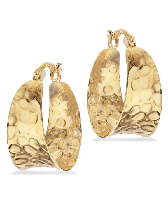 SCROUPLES HALVCREOL RUSTIK ØRERINGE I FORGYLDT SØLV - 165922