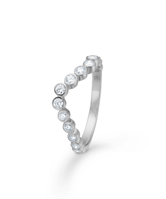 MADS Z FREYA RING I SØLV MED HVIDE TOPASER - 2146177