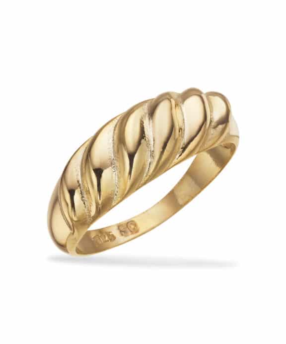 SCROUPLES RING MED SNONING I FORGYLDT SØLV - 731252