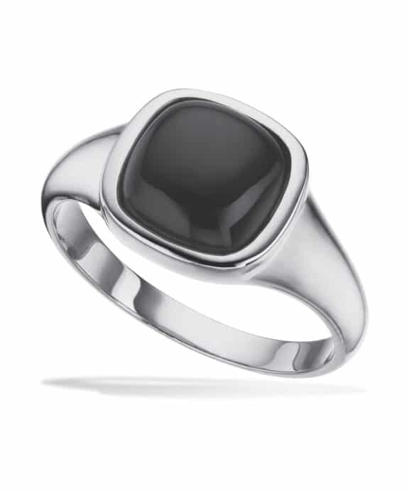 SCROUPLES HERRERING I SØLV MED SORT ONYX - 791522
