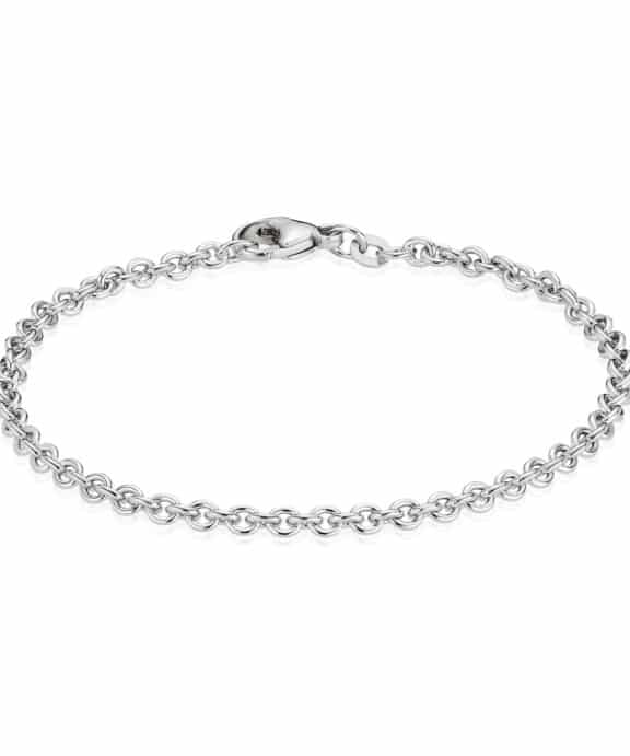 BNH RUND ANKER ARMBÅND I 14 KARAT HVIDGULD 18,5 CM - ARH1412018FC