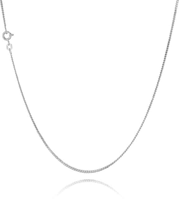 BNH SØLV PANSER FACET HALSKÆDE 38 CM - SP04538F