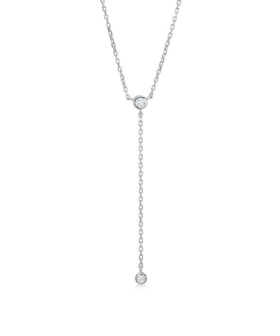 MADS Z ENDLESS ALLURA HALSKÆDE I SØLV MED HVIDE TOPASER - 2126148