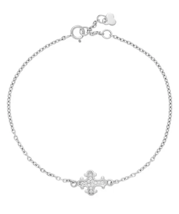 LUND COPENHAGEN SØLV KORS ARMBÅND MED ZIRKON - 9011414-30