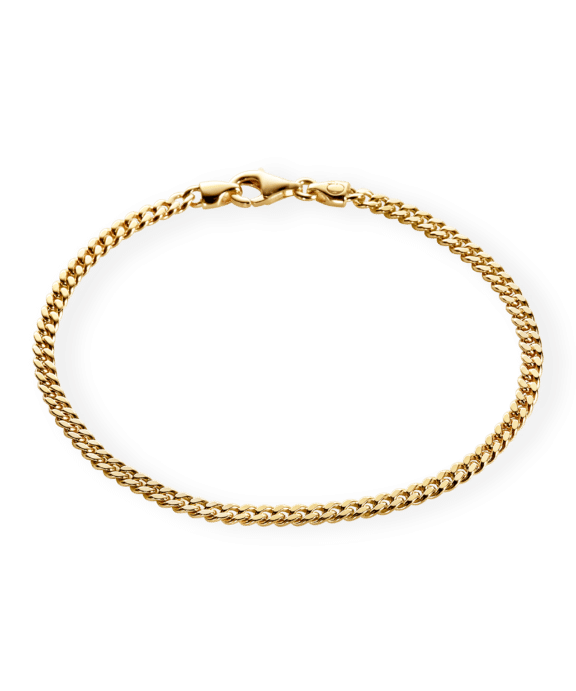 CAMILLE BRINCH SMALL PANZER FORGYLDT SØLV ANKELKÆDE 25 CM - LPAK-FG-25