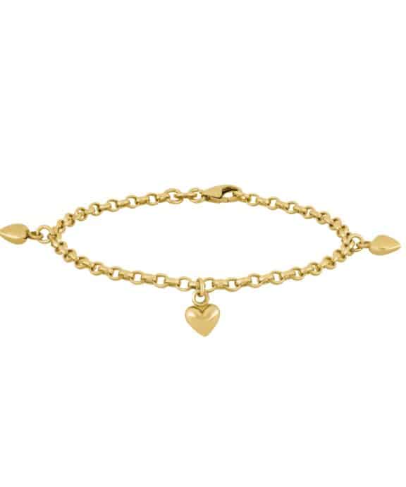 NORDAHL JEWELLERY ARMBÅND MED HJERTER I FORGYLDT SØLV - 80220095900