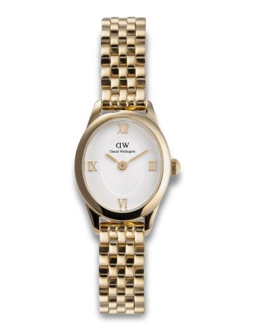 DANIEL WELLINGTON OVAL MINI GULD UR DAME MED LÆNKE - DW00100803
