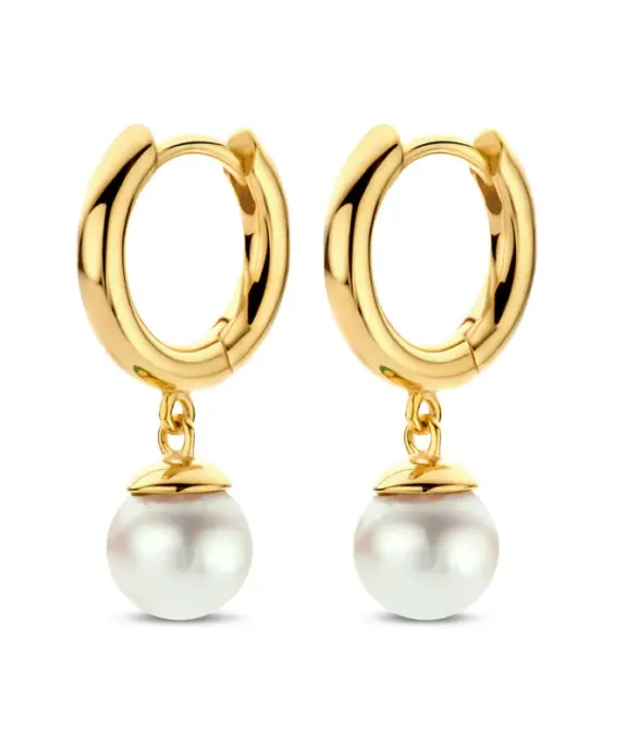 SPIRIT ICONS FIGARO ØRERING SØLVFORGYLDT OG PERLE - 42202