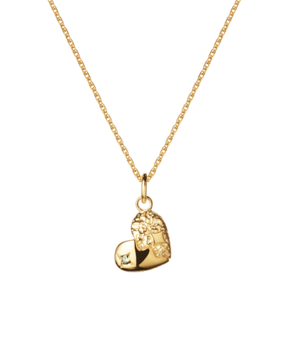 CAMILLE BRINCH HEART SPARKLY HALSKÆDE I FORGYLDT SØLV - HSPN-FG-45