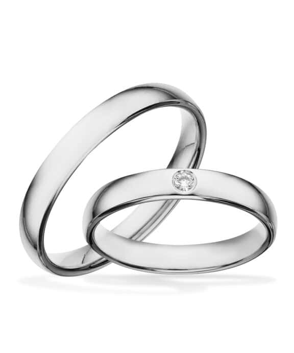 SCROUPLES HJERTE FORLOVELSESRINGE I SØLV 4MM MED BRILLANT - S22