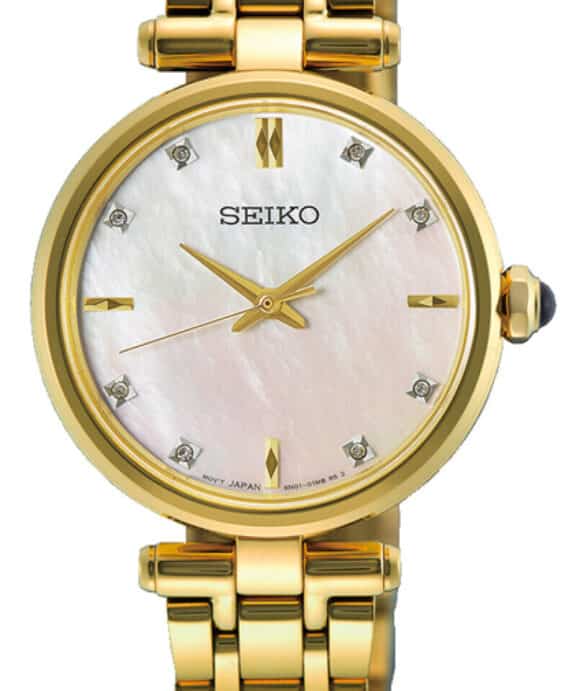 SEIKO CAPRICE DIAMOND UR DAME RUND GULD FARVET - HGH008P1