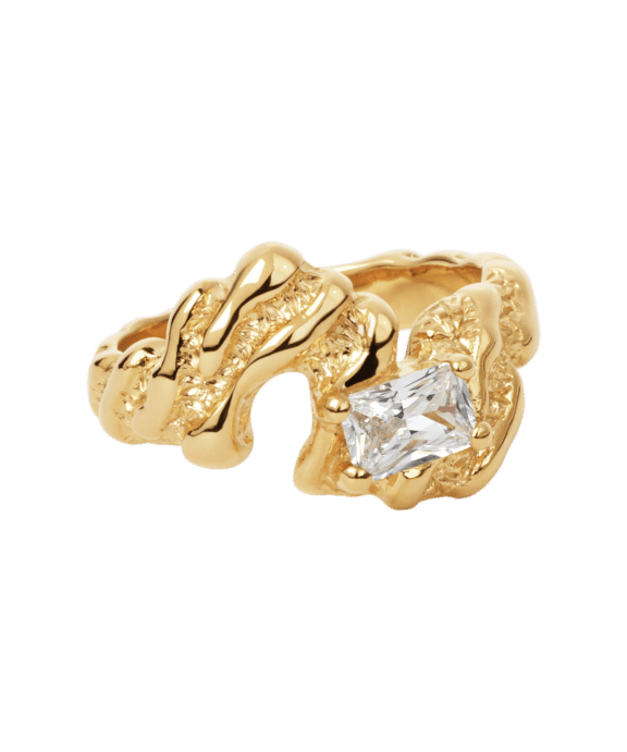 CAMILLE BRINCH FLARE ZEBRA RING I FORGYLDT SØLV - FZR-FG