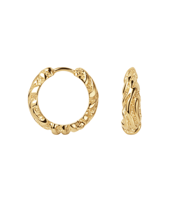 CAMILLE BRINCH MEDIUM ZEBRA HOOPS I FORGYLDT SØLV - MZH-FG
