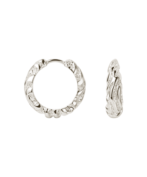 CAMILLE BRINCH MEDIUM ZEBRA HOOPS I SØLV - MZH
