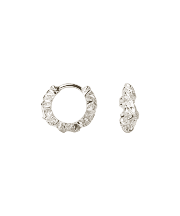 CAMILLE BRINCH SMALL FLARE ZEBRA HOOPS I SØLV - SFZH