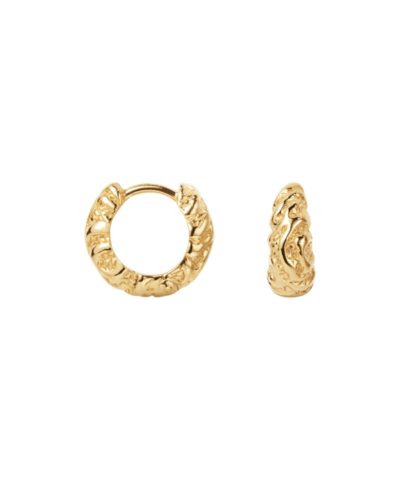 CAMILLE BRINCH SMALL ZEBRA HOOPS I FORGYLDT SØLV - SZH-FG
