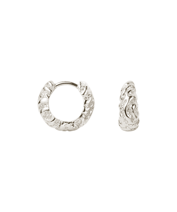 CAMILLE BRINCH SMALL ZEBRA HOOPS I SØLV - SZH