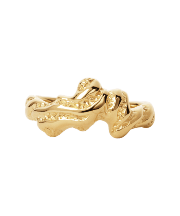 CAMILLE BRINCH SWAY ZEBRA RING I FORGYLDT SØLV - SWZR-FG