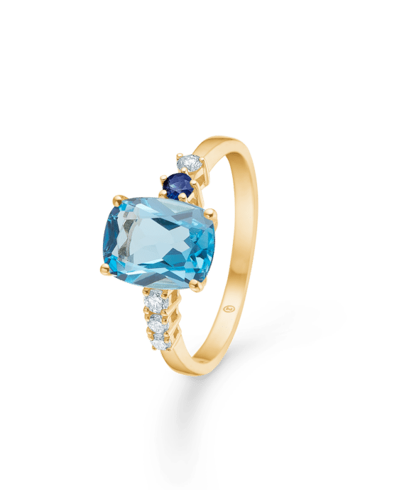 MADS Z BLUE FELICITY RING I 14 KARAT GULD MED TOPAS - 1546068