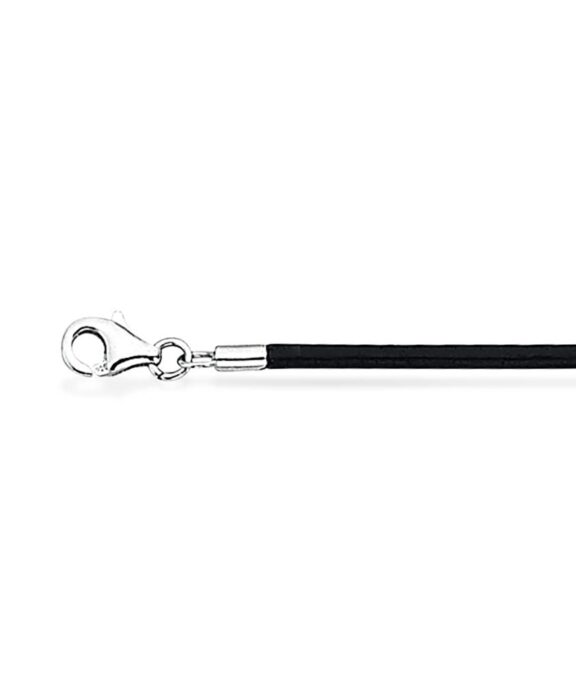 SCROUPLES LÆDER HALSKÆDE 2 MM MED SØLV LÅS 45 CM - 33382,45