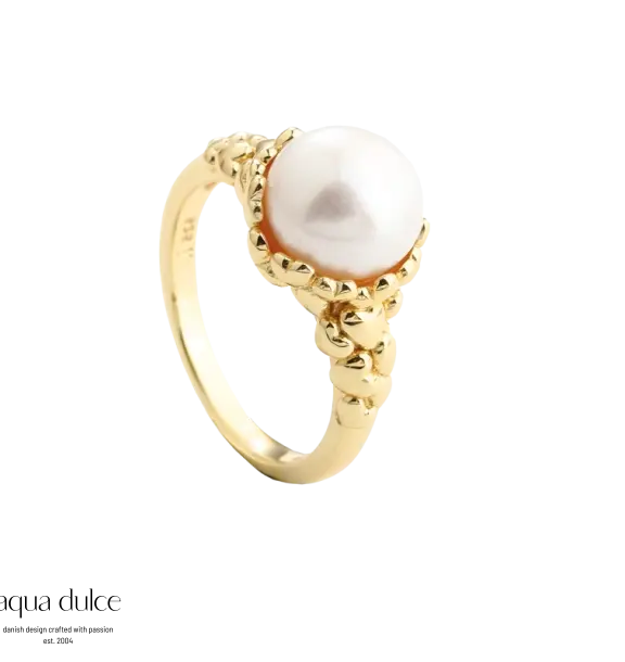 AQUA DULCE KARLA PEARL RING FORGYLDT- 6444